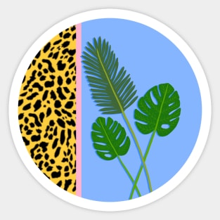 Circular leaf and pattern design Sticker